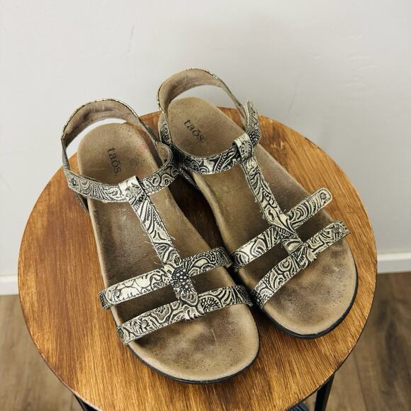 Taos Trophy 2 Metallic Gold Strappy Sandals Women’s Size 8 - Picture 8 of 10
